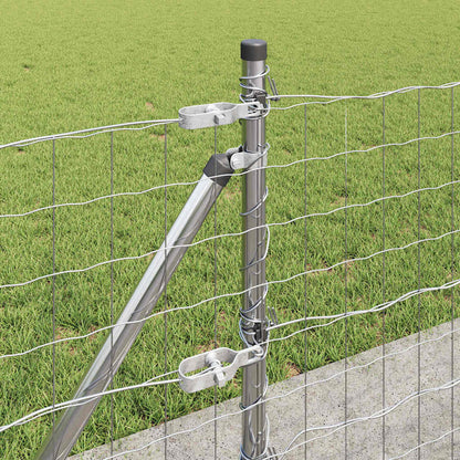 Fence with Posts Silver 0.6 x 25 m Steel