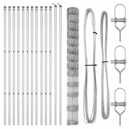 Field Fence Silver 25 x 1.5 m Galvanised steel