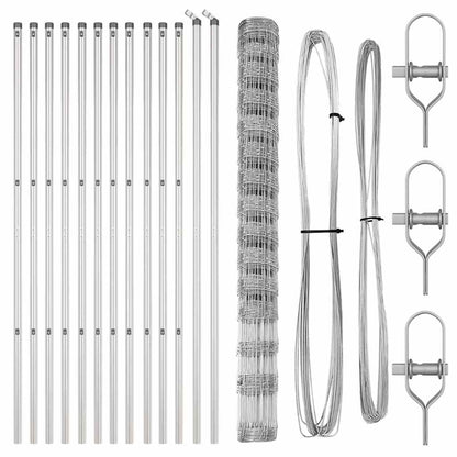 Field Fence Silver 25 x 1.6 m Galvanised steel