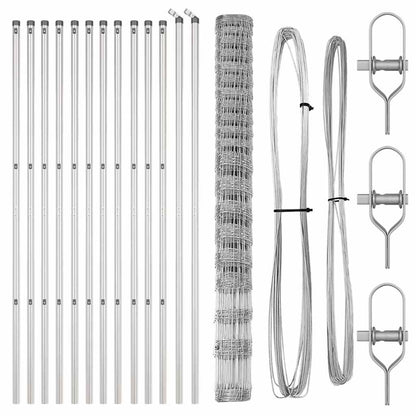 Field Fence Silver 25 x 1.6 m Galvanised steel