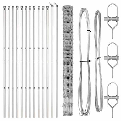 Field Fence Silver 25 x 1.6 m Galvanised steel