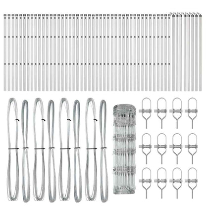 Field Fence Silver 100 x 0.8 m Galvanised steel