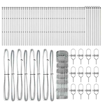 Field Fence Silver 100 x 0.8 m Galvanised steel