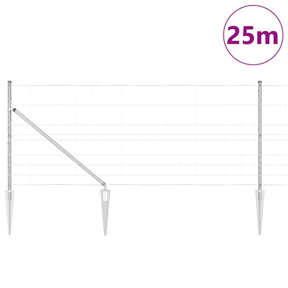 Field Fence Silver 25 x 1 m Galvanised steel