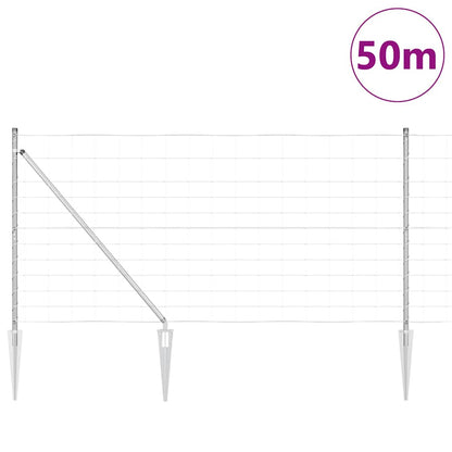 Field Fence Silver 50 x 1.2 m Galvanised steel