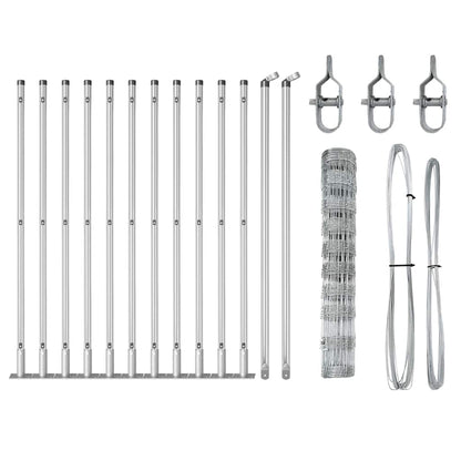 Field Fence Silver 25 x 1 m Galvanised steel
