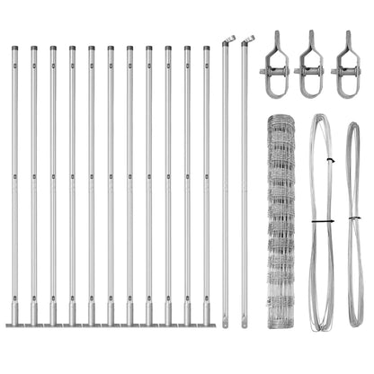 Field Fence Silver 25 x 1.2 m Galvanised steel