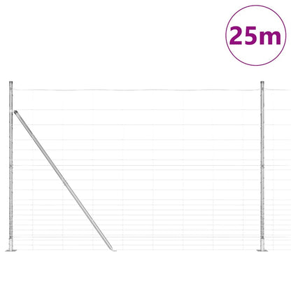 Field Fence Silver 25 x 1.6 m Galvanised steel
