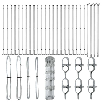 Field Fence Silver 50 x 0.8 m Galvanised steel