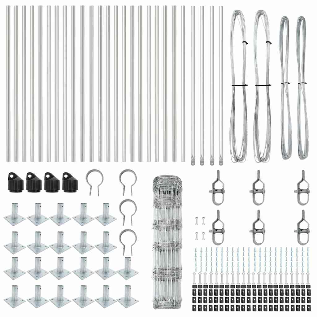 Field Fence Silver 50 x 0.8 m Galvanised steel