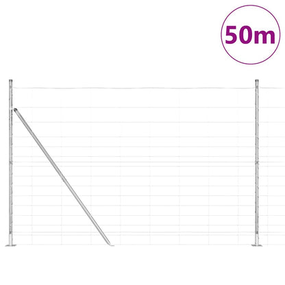 Field Fence Silver 50 x 1.6 m Galvanised steel