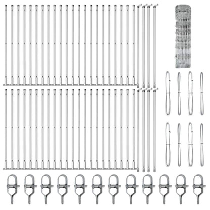Field Fence Silver 100 x 0.8 m Galvanised steel