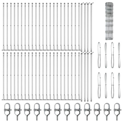 Field Fence Silver 100 x 1 m Galvanised steel