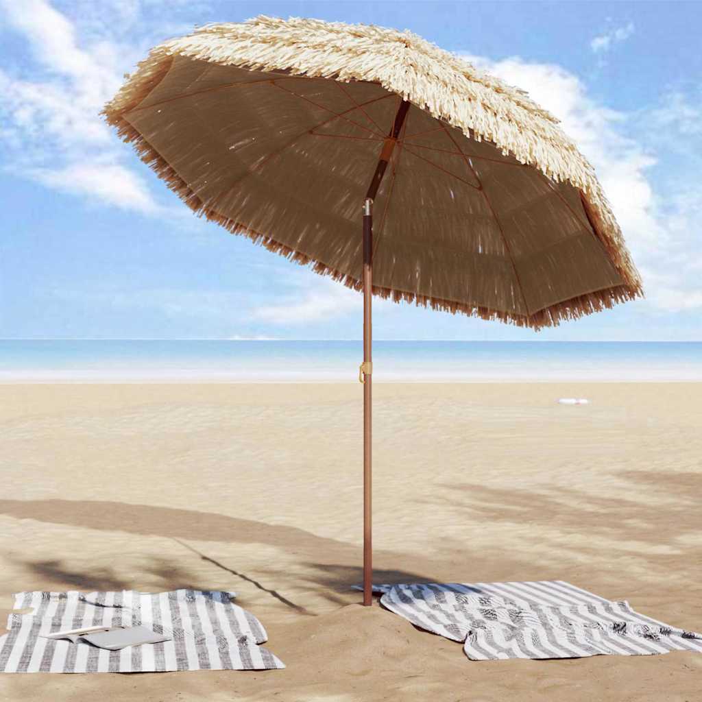 Beach Parasol Brown Ø 206 x 209.5 cm Steel