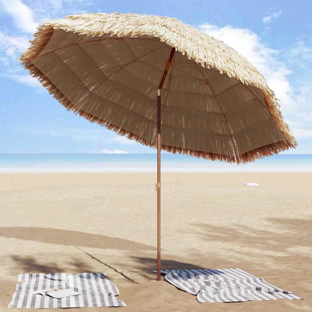 Beach Parasol Brown Ø 265 x 267 cm Steel