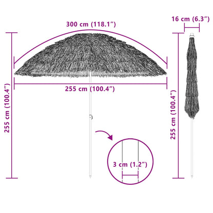 Beach Parasol Brown Ø 265 x 267 cm Steel