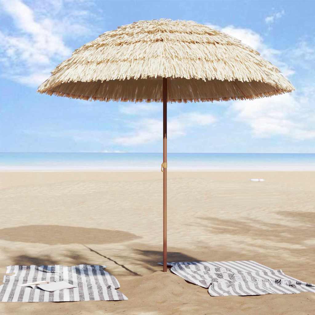 Beach Parasol Brown Ø 206 x 209.5 cm Steel