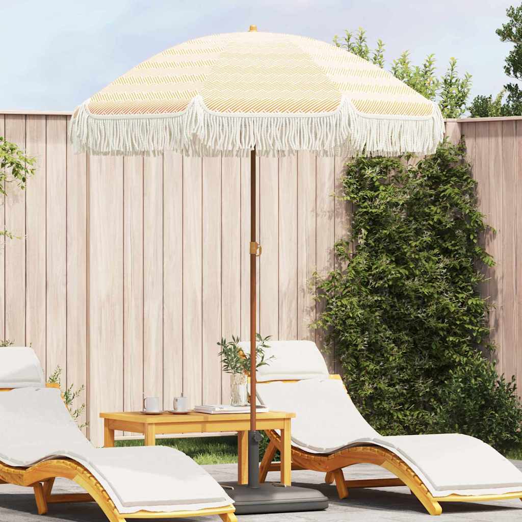 Parasol Yellow and White Ø 160 x 195 cm Steel