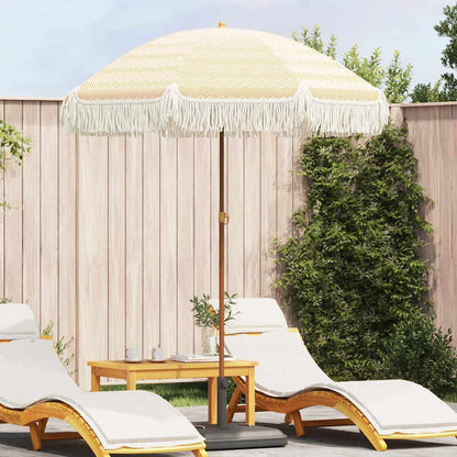 Parasol Yellow and White Ø 160 x 195 cm Steel