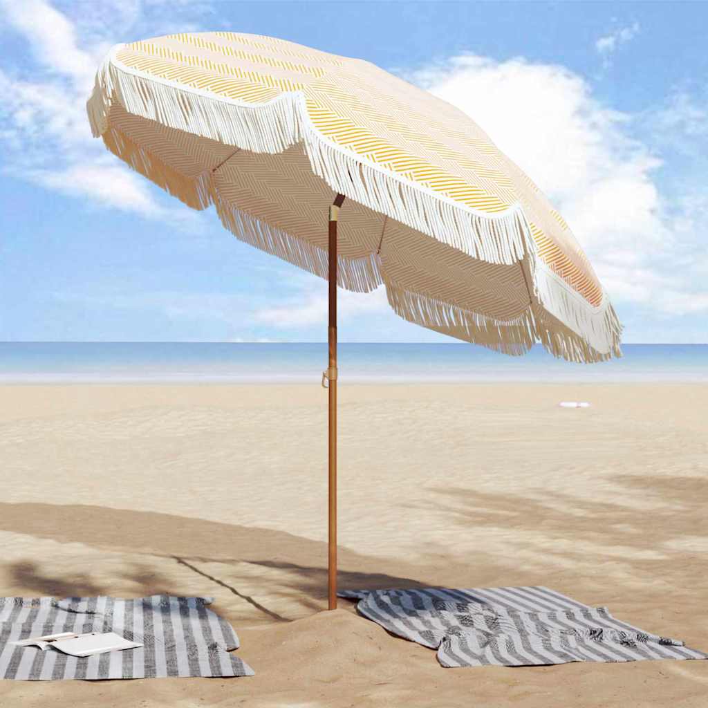 Parasol Yellow and White Ø 205 x 209 cm Steel