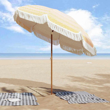 Parasol Yellow and White Ø 205 x 209 cm Steel