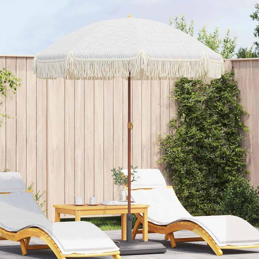 Parasol Grey and White Ø 160 x 195 cm Steel