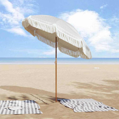 Parasol Grey and White Ø 160 x 195 cm Steel