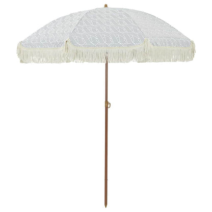 Parasol Grey and White Ø 160 x 195 cm Steel