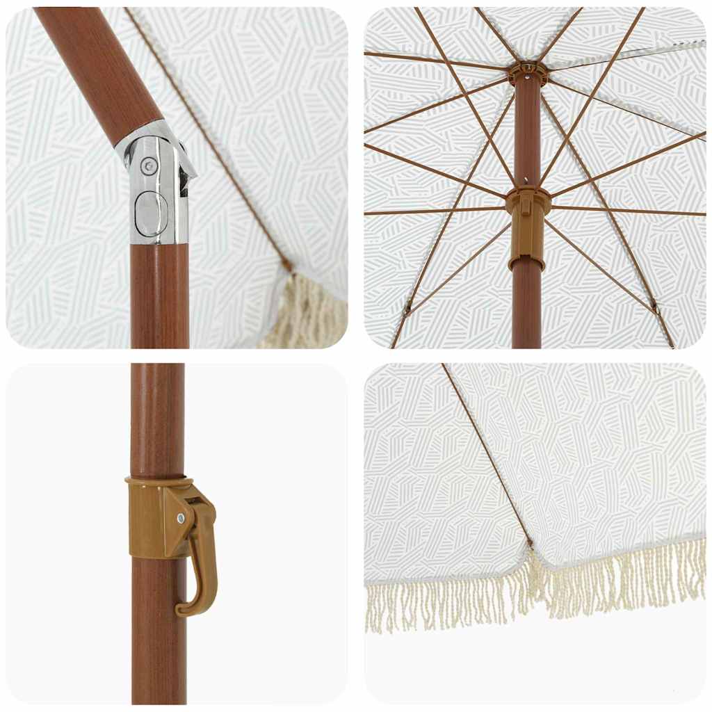 Parasol Grey and White Ø 205 x 209 cm Steel