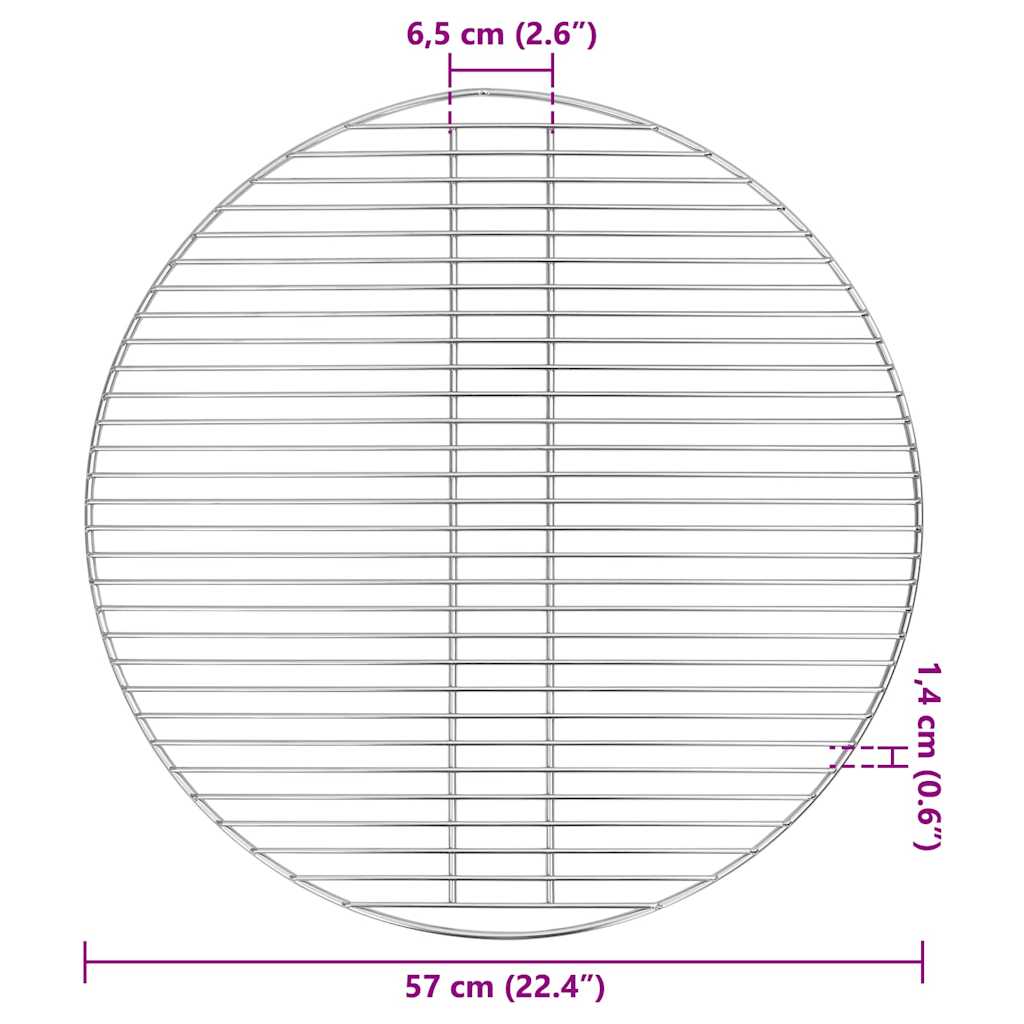 BBQ Grill Grate Silver 57 x 57 cm Stainless Steel