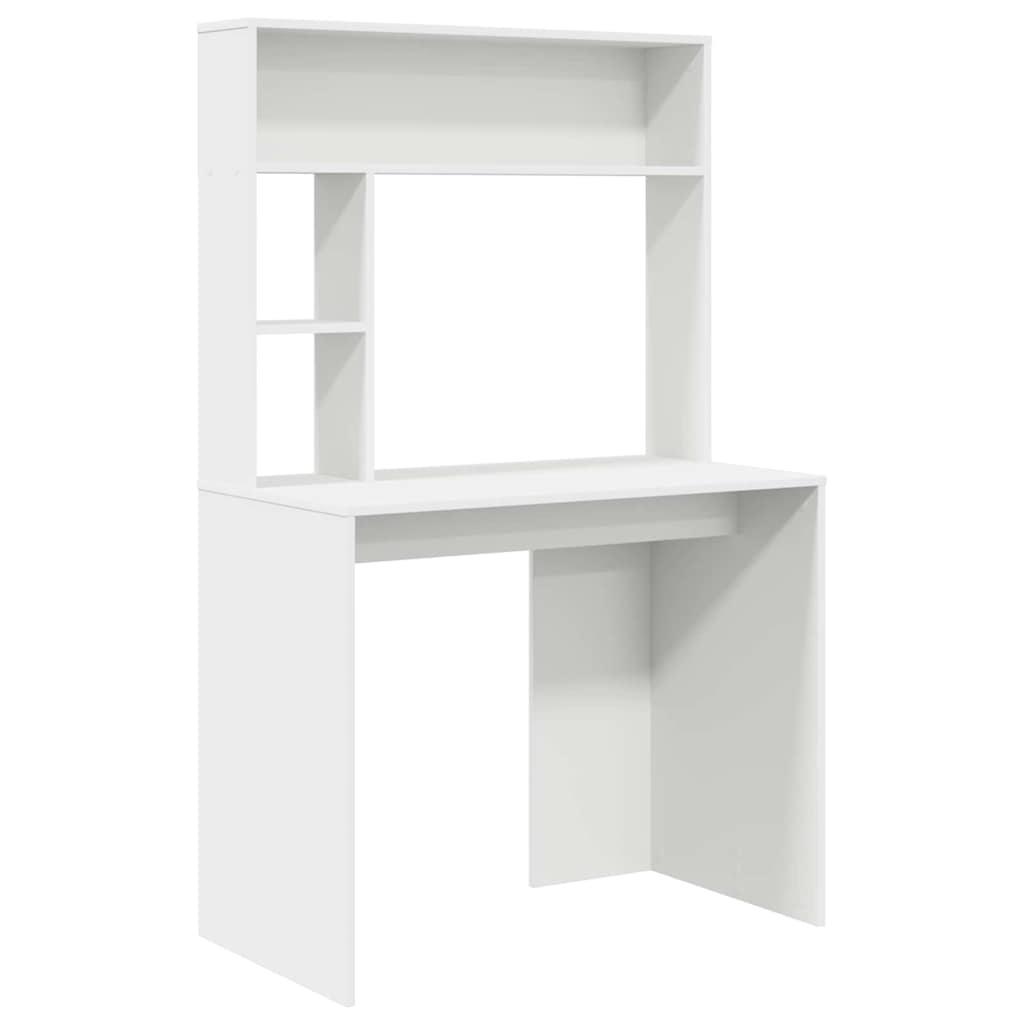 Desk with Shelf White 91 x 50 x 149 cm Engineered Wood