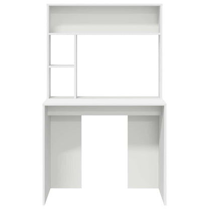 Desk with Shelf White 91 x 50 x 149 cm Engineered Wood