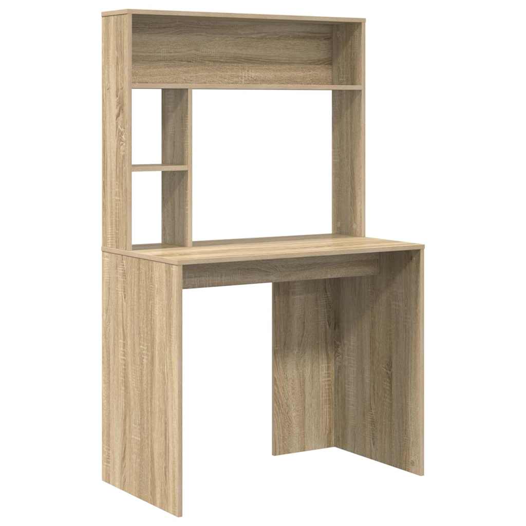 Desk with Shelf Sonoma Oak 91 x 50 x 149 cm Engineered Wood