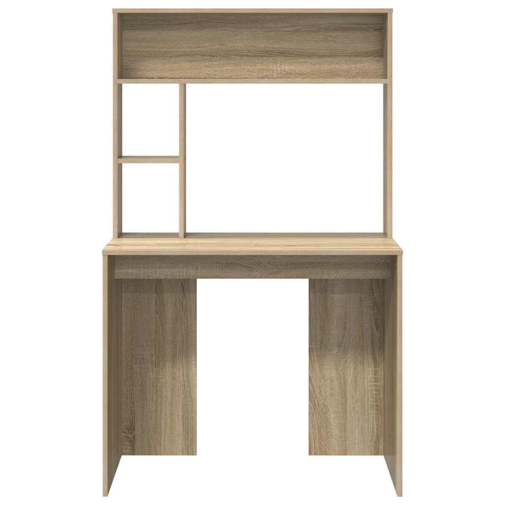 Desk with Shelf Sonoma Oak 91 x 50 x 149 cm Engineered Wood