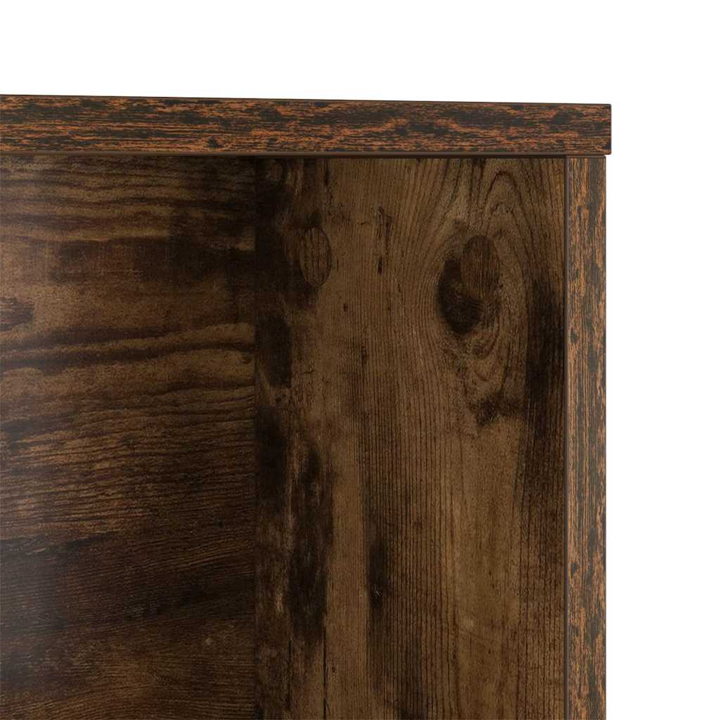 Desk with Shelf Smoked Oak 91 x 50 x 149 cm Engineered Wood