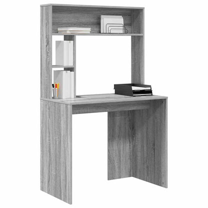 Desk with Shelf Grey Sonoma 91 x 50 x 149 cm Engineered Wood