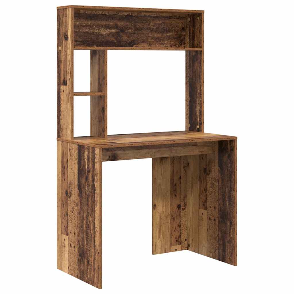 Desk with Shelf Old Wood 91 x 50 x 149 cm Engineered Wood