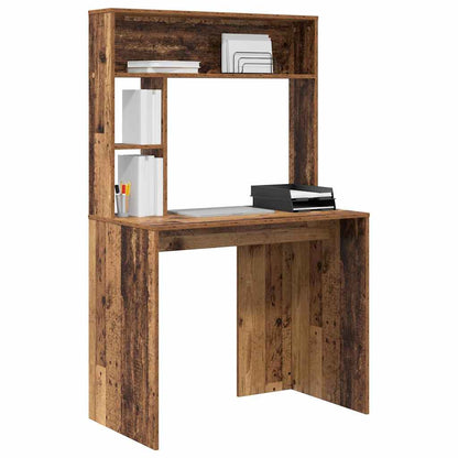 Desk with Shelf Old Wood 91 x 50 x 149 cm Engineered Wood