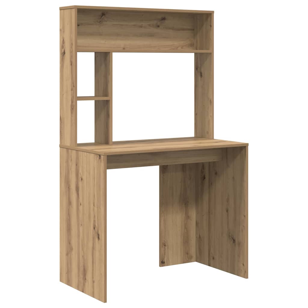 Desk with Shelf Artisan Oak 91 x 50 x 149 cm Engineered Wood