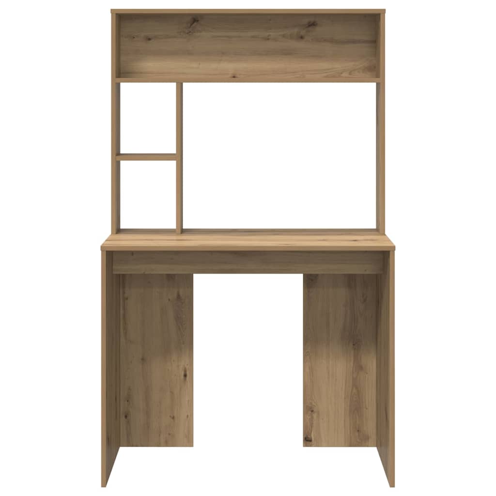 Desk with Shelf Artisan Oak 91 x 50 x 149 cm Engineered Wood