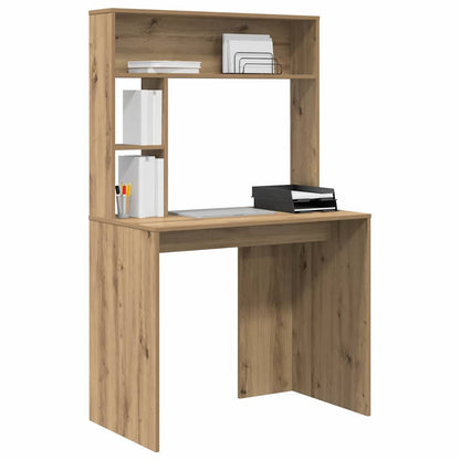 Desk with Shelf Artisan Oak 91 x 50 x 149 cm Engineered Wood