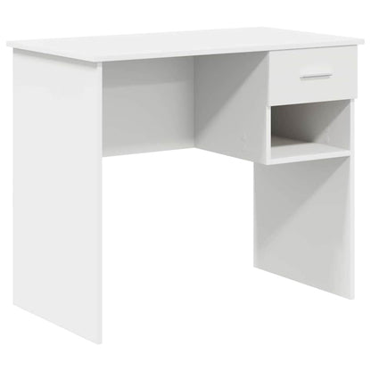 Desk with Drawer White 90 x 49 x 75 cm Engineered Wood