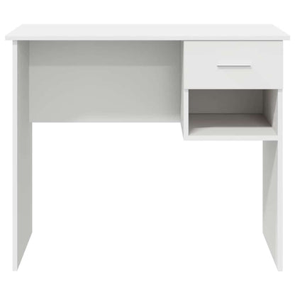 Desk with Drawer White 90 x 49 x 75 cm Engineered Wood
