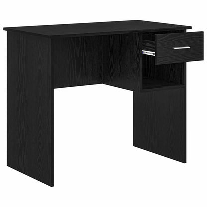 Desk with Drawer Black Oak 90 x 49 x 75 cm Engineered Wood