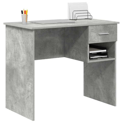 Desk with Drawer Concrete Grey 90 x 49 x 75 cm Engineered Wood