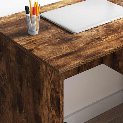 Desk with Drawer Smoked Oak 90 x 49 x 75 cm Engineered Wood