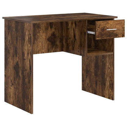 Desk with Drawer Smoked Oak 90 x 49 x 75 cm Engineered Wood