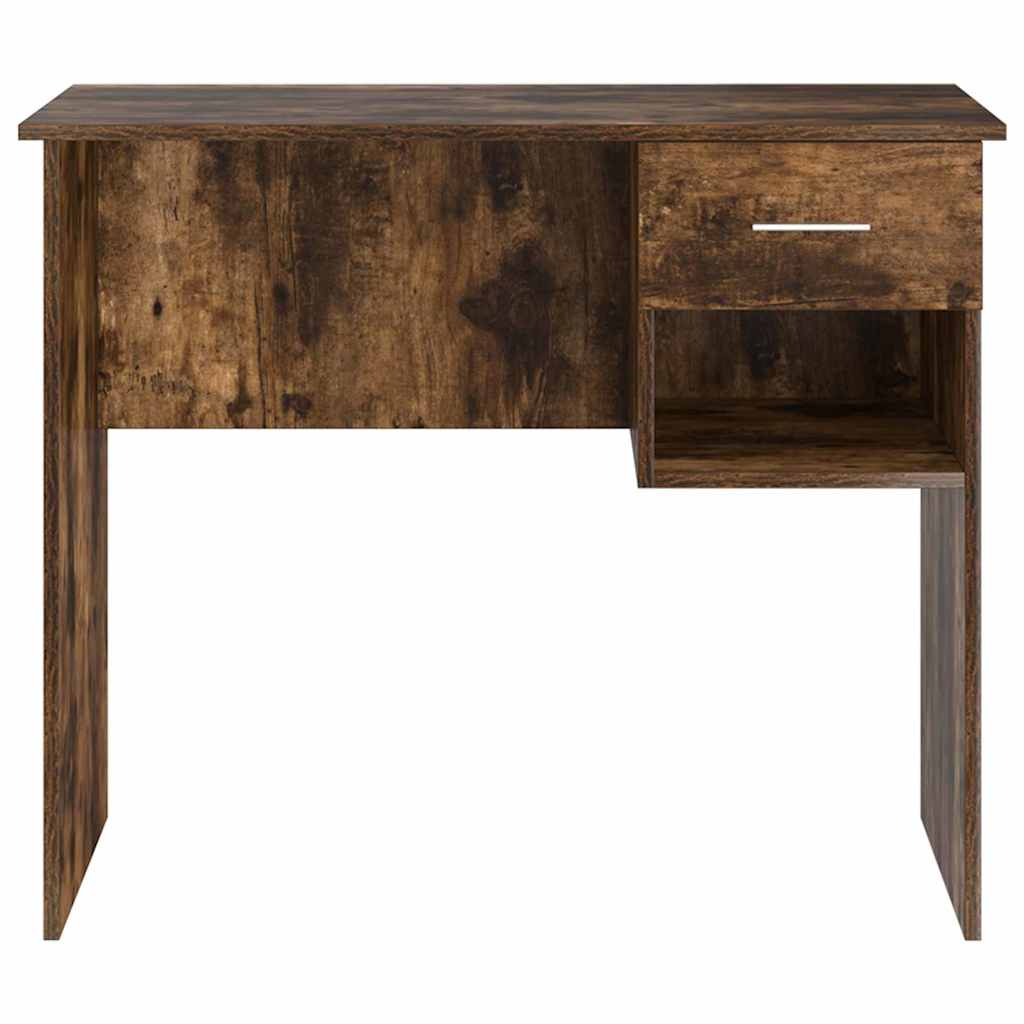 Desk with Drawer Smoked Oak 90 x 49 x 75 cm Engineered Wood