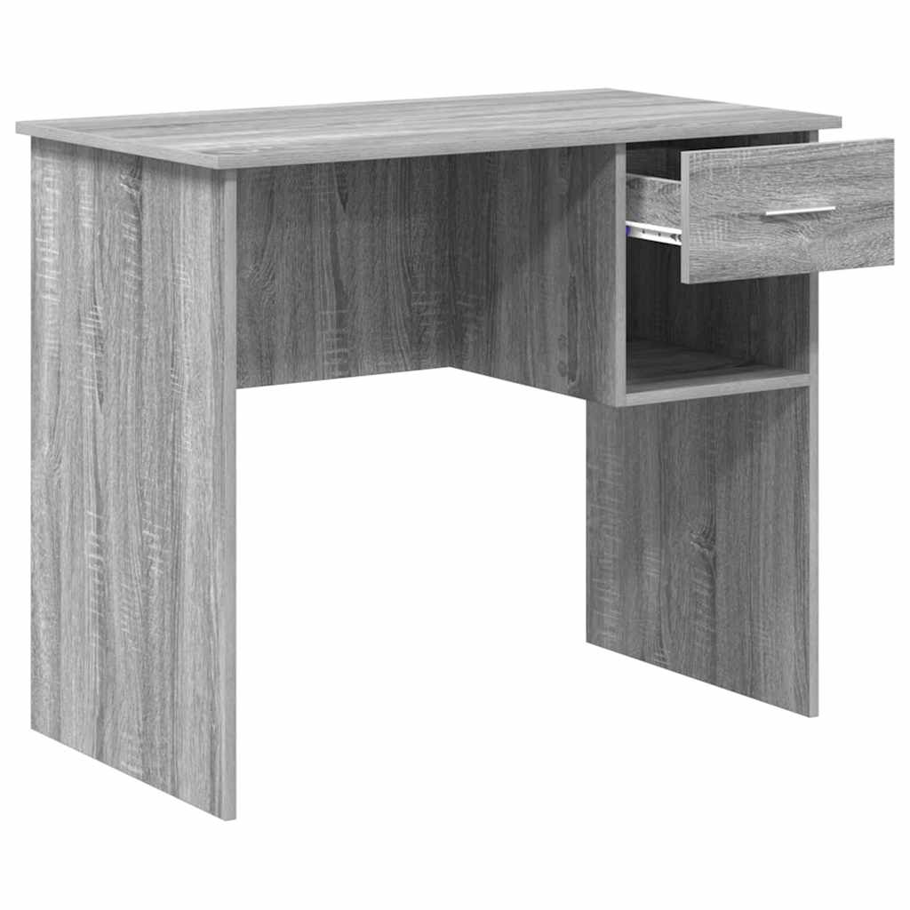 Desk with Drawer Grey Sonoma 90 x 49 x 75 cm Engineered Wood