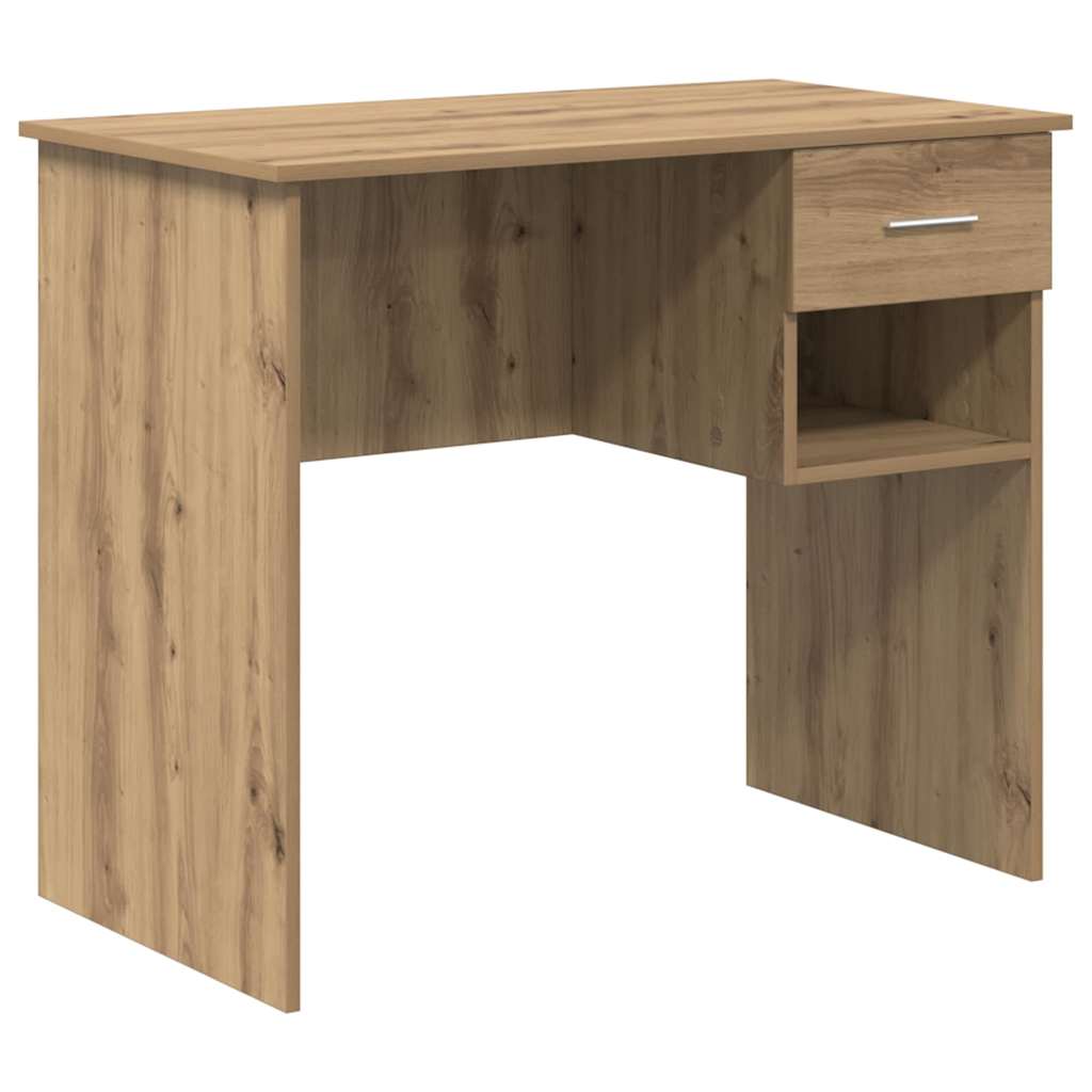 Desk with Drawer Artisan Oak 90 x 49 x 75 cm Engineered Wood